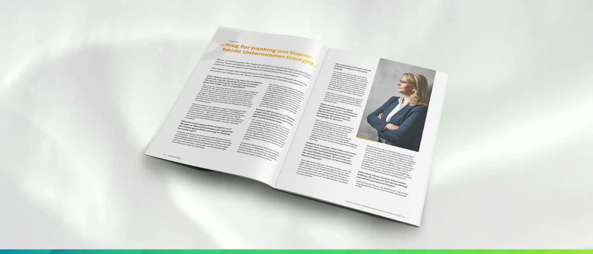 "msg for banking und Staperior - beide Unternehmen ticken gleich ..." (NEWS 03/2023)